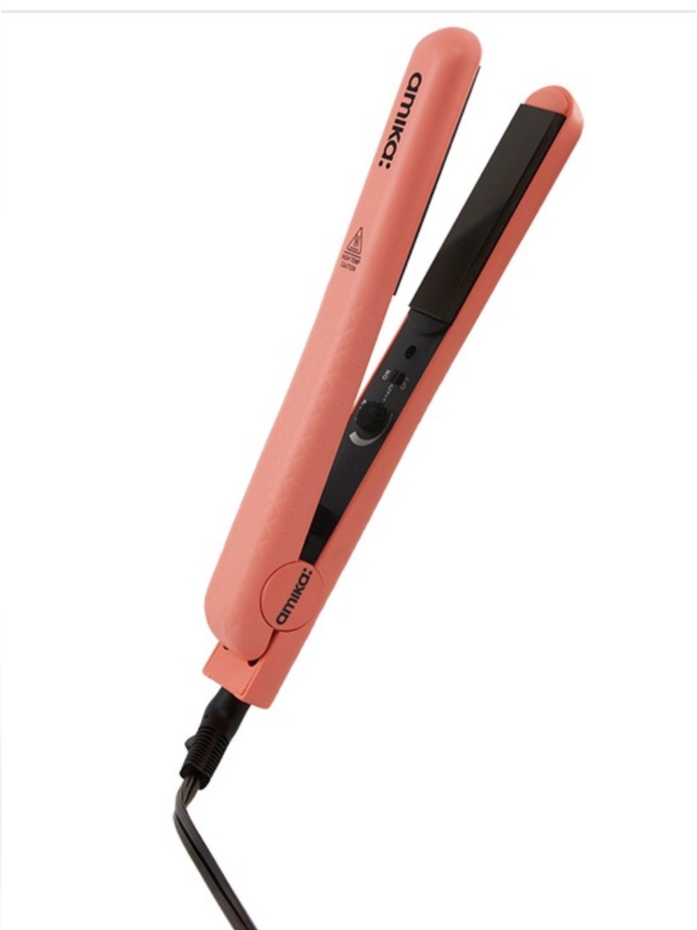 amika Coral-Style Pink Flat Iron Hair Straightener